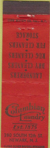 Matchbook Cover - Columbian Laundry Newark NJ Midget