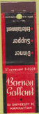 Matchbook Cover - Barney Gallant Manhattan New York City Midget