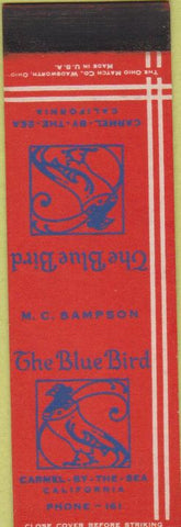 Matchbook Cover - The Blue Bird Carmel by the Sea CA SAMPLE Midget