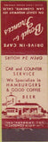 Matchbook Cover - Boyd Frances San Clement CA hamburgers Midget