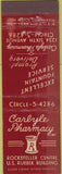 Matchbook Cover - Carlyl Drugs New York City Midget