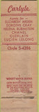 Matchbook Cover - Carlyl Drugs New York City Midget