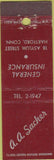 Matchbook Cover - Sacher Insurance Hartford CT Midget