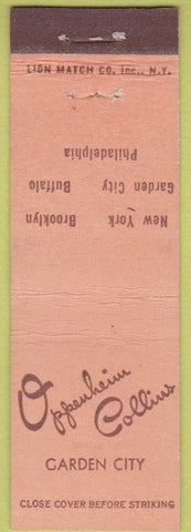 Matchbook Cover - Oppenheim Collins Garden City NYC Buffalo Midget