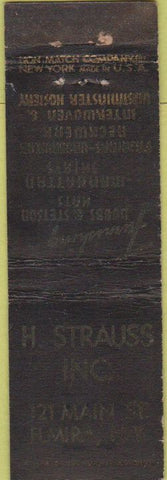 Matchbook Cover - H Strauss clothes Elmira NY Midget