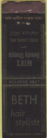Matchbook Cover - Beth Hair Stylists Cleveland? Midget