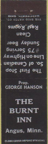 Matchbook Cover - Burnt Inn Angus MN Midget