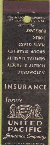 Matchbook Cover - Insurance United Pacific Midget