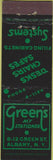 Matchbook Cover - Green's Office Supply Albany NY Midget