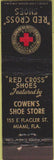 Matchbook Cover - Red Cross Shoes Miami FL Midget