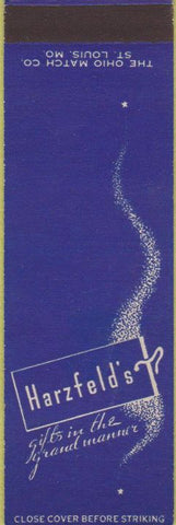 Matchbook Cover - Harzfeld's Gifts SAMPLE Midget