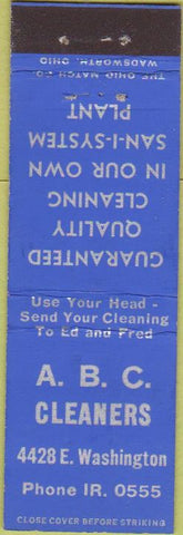 Matchbook Cover - ABC Cleaners  Midget