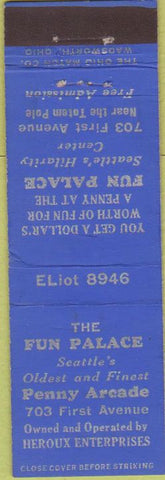 Matchbook Cover - Fun Palace Penny Arcade Seattle WA Midget