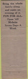 Matchbook Cover - Fun Palace Penny Arcade Seattle WA Midget