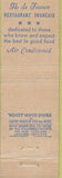 Matchbook Cover - Ile De France Restaurant Chicago IL Midget