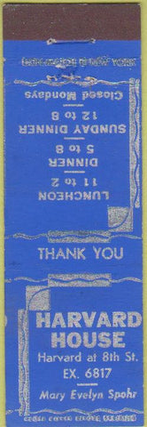 Matchbook Cover - Harvard House Midget