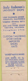 Matchbook Cover - Anderson's Mens Wear Tucson AZ Berkeley CA Midget