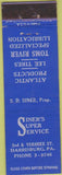 Matchbook Cover - Siner's Lee Tires Atlantic oil gas Harrisburg PA Midget