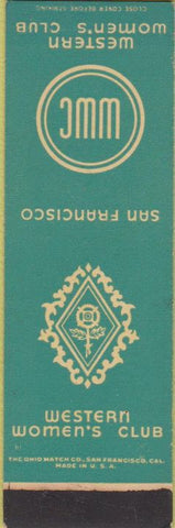 Matchbook Cover - Western Women's Club San Francisco CA SAMPLE Midget