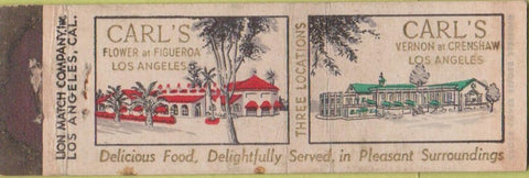 Matchbook Cover - Carl's Los Angeles CA WEAR Midget