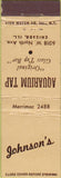 Matchbook Cover - Johnson's Tap Room Chicago IL Midget