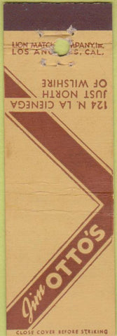 Matchbook Cover - Jim Otto's Los Angeles CA Midget