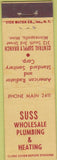 Matchbook Cover - Suss Plumbing Heating Minneapolis MN Midget