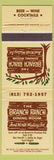 Matchbook Cover - The Branch Ranch Restaurant Plant City FL