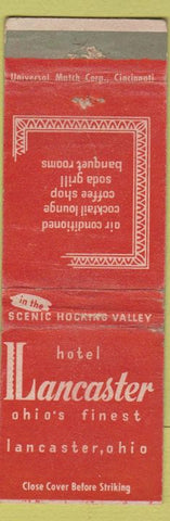 Matchbook Cover - Hotel Lancaster OH WORN