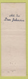 Matchbook Cover - Kelt Chevrolet Grants Pass OR Don Johnson