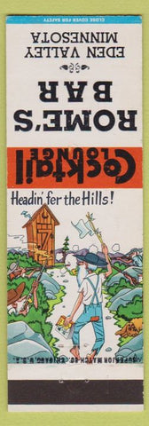 Matchbook Cover - Rome's Bar Eden Valley MN hillbilly outhouse