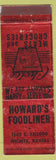 Matchbook Cover - Howard's Foodliner Wichita KS WEAR