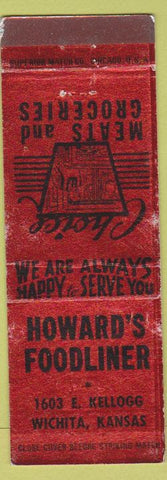 Matchbook Cover - Howard's Foodliner Wichita KS WEAR