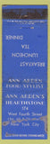 Matchbook Cover - Ann Arden's Hearthstone New York City WORN