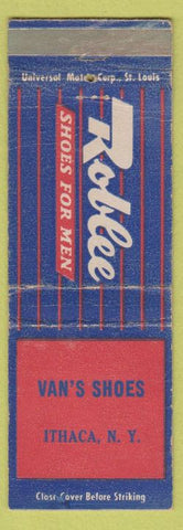 Matchbook Cover - Van's Shoes Ithaca NY Roblee shoes