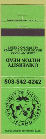 Matchbook Cover - University Hilton Head SC