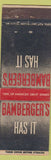 Matchbook Cover - Bamberger's Store
