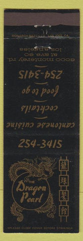 Matchbook Cover - The Dragon Pearl Chinese Restaurant Los Angeles CA