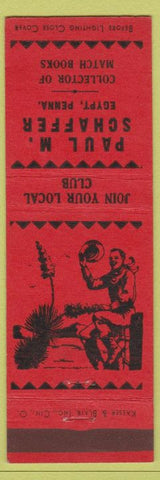 Matchbook Cover - Paul M Schaffer Match Collector Egypt PA red