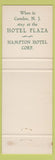 Matchbook Cover - Hotel Hampton Albany NY