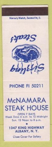 Matchbook Cover - McNamara Steak House Albany NY SAMPLE