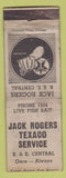 Matchbook Cover - Jack Rogers Texaco oil gas Bait WORN