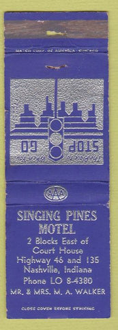 Matchbook Cover - Singing Pines Motel Nashville IN