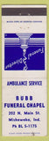 Matchbook Cover - Bubb Funeral Chapel Mishawaka IN