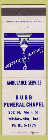 Matchbook Cover - Bubb Funeral Chapel Mishawaka IN