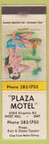 Matchbook Cover - Plaza Motel West Hill ON pinup
