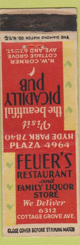 Matchbook Cover - Feuer's Restaurant Picadilly Pub New York City?