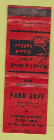 Matchbook Cover - Park Cafe Tehama County River Park Corning CA?