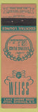 Matchbook Cover - Weiss Restaurant Athol Springs NY