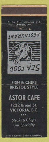 Matchbook Cover - Astor Cafe Victoria BC